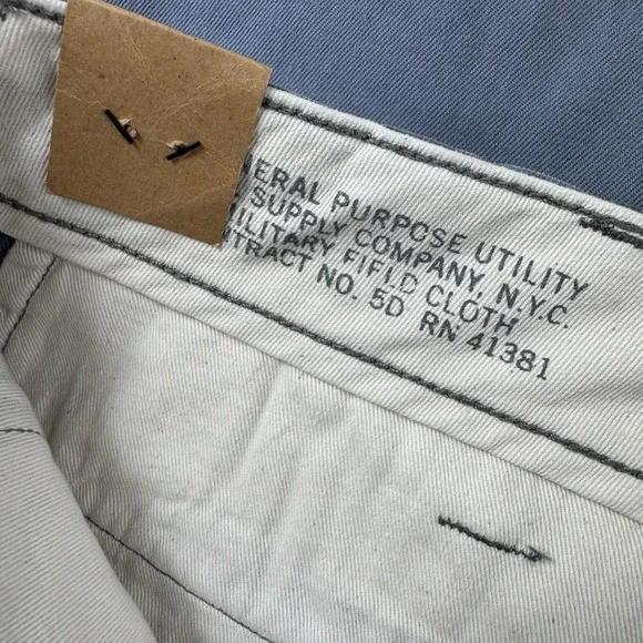 RRL Military Blue Field Button Fly Distressed Men's Chino Size 32x30 NWT 400$ - Picture 7 of 9